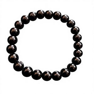 Bracelet en agate noire naturelle pour la chance, la prospérité et la protection contre la négativité. - Product Image 1