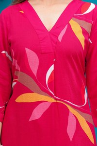 Conjunto de Salwar Kameez Rosa con Estampado Digital y Dupatta, Ropa Casual Tradicional para Mujer, Estilo India-Pakistán, Largo hasta el Tobillo - Product Image 5