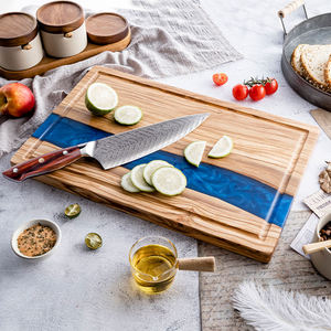 Planche à découper en bois et résine époxy de style nouveau, écologique, réutilisable, pour la maison, l'hôtel, le restaurant - Product Image 5
