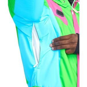 Custom <b>Retro</b> <b>Men's</b> One Piece <b>Ski</b> <b>Suit</b> Neon Color Block Waterproof Windproof Insulated Snowsuit Hooded Belted <b>Ski</b> Jumpsuit - Product Image 4