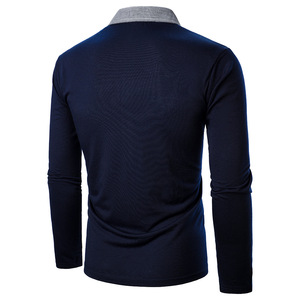 Polo à manches longues personnalisé avec logo imprimé, fabriqué en usine, meilleur design, pull Henley à patte contrastante pour homme - Product Image 2