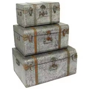 Rust Free Large Rectangular Metal Storage <b>Box</b> with Lidded Airtight Cover for Home Organization Modern Design Floor Standing - Product Image 5