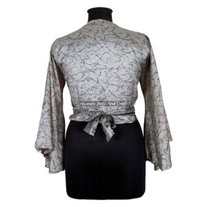 100% Poly Silk Soft Hand Made Indian Printed Wrap Tie <b>Tops</b> Best Price For Women Beach Wrap Tie <b>Tops</b> - Product Image 6
