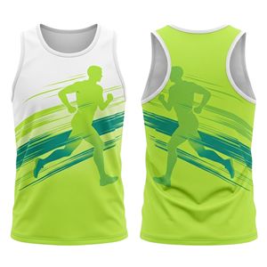 OEM Custom Design Sublimated <b>Stretch</b> Eco-Friendly Quick Dry Summer Sports Jersey Sleeveless Marathon Singlet Men's High Quality - Product Image 1