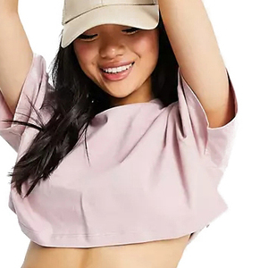 T-shirts courts pour femmes en coton respirant légers, décontractés pour l'été, mode féminine streetwear, fournisseur personnalisé Pakistan - Product Image 3