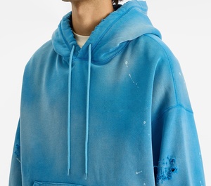 Nueva Sudadera con Capucha Personalizada al por Mayor - Alta Calidad, 100% Algodón, Gruesa, de Secado Rápido, Estilo Vintage Desgastado, Lavado Ácido para Hombre - Product Image 6