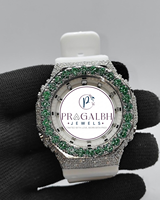 Pragalbh Jewels Maßgefertigte Diamant-Uhr Edelstein-Lünette Iced Out Luxus-Uhr Edelstahl Quarz Herren Damen Unisex