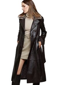 Nuevo Abrigo Largo Casual de Mujer en Tendencia, de Cuero Genuino, Transpirable, con Forro de Piel de Oveja e Impermeable, con Forro de Seda - Product Image 4