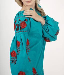 Vestido largo maxi de algodón 100% natural tejido a mano con flores silvestres y bordados, con aberturas laterales, para mujer, venta al por mayor 2026 - Product Image 3