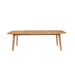 Table à manger rectangulaire en bois massif, design scandinave, moderne, écologique, durable, imperméable, stable, mobilier de maison, 8 places - Product Image 1