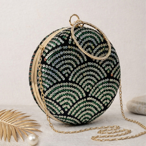 <b>Sequin</b> Round Embroidered Clutch <b>Bag</b> Luxury Wedding Evening Handbag for Women Occasions - Product Image 2
