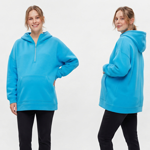 Sudadera con Capucha Oversize de Maternidad para Mujer, 100% Algodón Polar, Sudadera con Capucha para Lactancia con Hombros Caídos para Mujer - Product Image 6