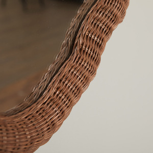 Sophisticated Rattan Oval Wall <b>Mirror</b> Natural Wicker Frame Decorative <b>Hanging</b> <b>Mirror</b> Boho Home Decor For Bedroom Living Room - Product Image 5