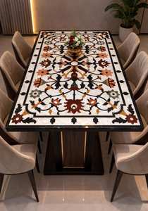 Isla Iluminada de Lujo con Incrustaciones de Mármol Contemporáneo de Calidad de Exportación y Encimera de Resina para Proyectos de Hoteles y Villas - Product Image 3