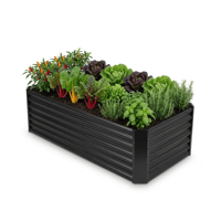 Bacs de jardin en acier galvanisé directement de l'usine pour légumes, jardinière rectangulaire en métal pour extérieur, jardin, cour arrière GB001