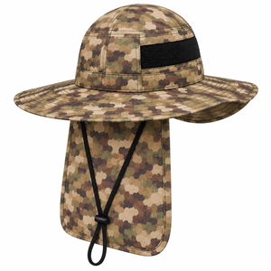 Sombrero de Pesca con Logotipo Personalizado, Protección Solar, Tipo Boonie, con Solapa para el Cuello, Cordón Ajustable, Patrón de Camuflaje, Gorra para Exteriores - Product Image 4