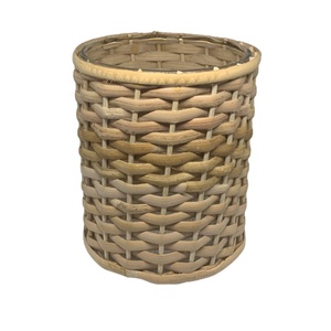 Decoraciones de lujo para el hogar, tarro de vidrio decorativo multifuncional entrelazado de bambú o caña, para almacenamiento, sobremesa o llenado de cera - Product Image 1