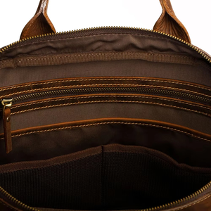 Maletín de Cuero para Portátil Hecho a Mano con Cuero Granulado de Primera Calidad, Fabricado en Fábrica OEM, Bolsa de Cuero para Portátil, Bolsa de Negocios para Hombres, Bolsa de Oficina - Product Image 4
