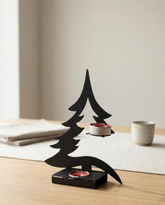 Modern Black Metal Candle Holder Christmas <b>Tree</b> Design Perfect for Holiday Table Styling and Cozy Home Ambience From India - Product Image 4