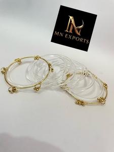 MN EXPORTS Women's Transparent Acrylic Bangles Silver Plated Trendy <b>Crystal</b> & Rhinestone Ball Shape Wedding Jewelry - Product Image 1