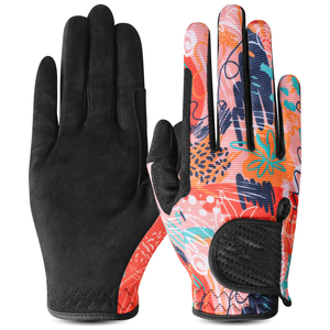 Super Grip Genuine Leather Horse Riding <b>Gloves</b> Anti-Slip <b>Moisture</b> Wicking Comfortable and Breathable for Winter Daily Use - Product Image 2