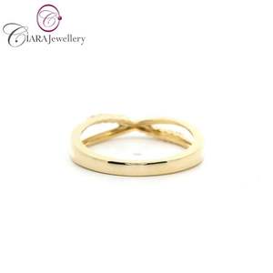 CLASSIC 18K AU750 SOILD WHITE or YELLOW GOLD NATURAL CLAW <b>SET</b> DIAMOND CROSS LADY <b>RING</b> - Product Image 3