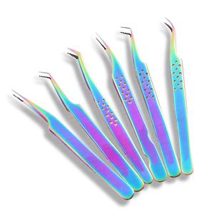 Pince à cils en acier inoxydable pour extension de cils Outils de maquillage Pince à épiler Accessoires de cils avec pointe pointue - Product Image 1