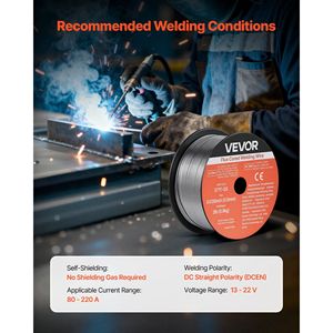 Filo per saldatura MIG a nucleo flessibile E71T-GS da 0,035 pollici, senza gas, 2 libbre, per saldatura ad arco in tutte le posizioni su acciaio dolce, a bassa dispersione di scintille - Product Image 6