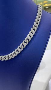 Cadena Cubana con Diamantes Moissanite VVS1, Plata de Ley 925, Collar Hip Hop con Incrustaciones de Diamantes, Regalo para Él - Product Image 3