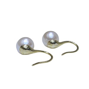 Boucles d'oreilles simples pour femmes en perles d'eau douce de 5 à 6 mm, perles Mantou, fleurs en dentelle brillantes avec perles d'eau douce naturelles, vente en gros - Product Image 5