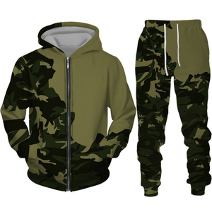 High Quality Eco-Friendly 100% Cotton Winter Streetwear Casual Fleece Sweatshirts Sweatpants Tracksuits Set Custom <b>Men</b> Regular - Product Image 2