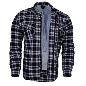 2026 High Quality Abrasion Resistant Breathable Full Sleeve Beaded Unisex % Cotton Motorcycle Flannel <b>Shirt</b> CE Certified - Product Image 3