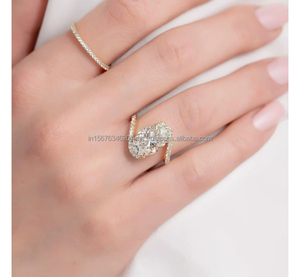 Joyería personalizada de diamantes de oro sólido de 18 quilates | Collar y anillo de oro de lujo | Joyería fina OEM/ODM Fabricante Oval Lab Grown Diamond - Product Image 3