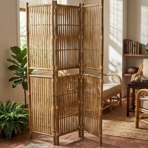 Handcrafted Bamboo Room Divider <b>Folding</b> <b>Screen</b> for Homes, Hotels, Resorts & Commercial Interiors - Product Image 5