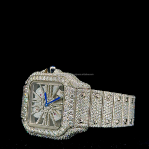 Reloj de Pulsera de Lujo para Hombre, de Acero Inoxidable, Esqueleto, Personalizado con Diamantes Moissanite D VVS, Esfera de Cristal con Visualización Analógica - Product Image 2