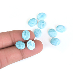 Larimar Natural del Caribe, Cabujón Suelto, Corte Redondo y Ovalado, Piedras Azules, Todos los Tamaños Calibrados Disponibles para Fabricantes de Joyería - Product Image 6