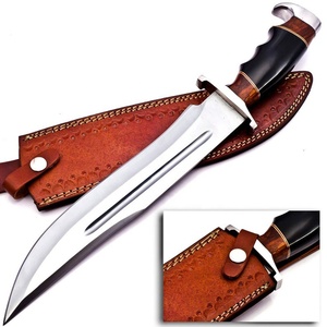 Cuchillo Bowie Viking Art de Acero Inoxidable de Grado Industrial, Hoja de 3 mm de Grosor, Punta Caída, 18 mm de Longitud Total, Mango de Madera, OEM - Product Image 1