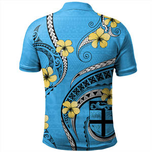 เสื้อโปโลชายสีน้ำเงินลายดอกโพลีนีเซียน แขนสั้น ผ้าโพลีเอสเตอร์ 100% ทรงปกติ ดีไซน์ลำลอง พิมพ์ลาย - Product Image 2
