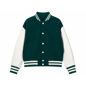 Varsity Jacket Manufacturer Unisex Chenille 3D Embroidery Leather Letterman Baseball Jacket for <b>Men</b> - Product Image 1
