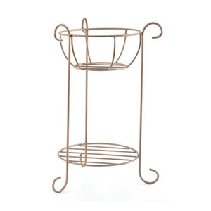 Soporte de metal de 2 niveles para plantas, interior/exterior, negro, hierro, soporte para macetas, estante redondo para exhibir plantas, para el hogar, jardín, balcón - Product Image 3