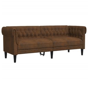 Juego de Sofás de Madera Maciza con Espuma, 100% Poliéster con Contrachapado, Color Marrón, para Sala de Estar - Product Image 5