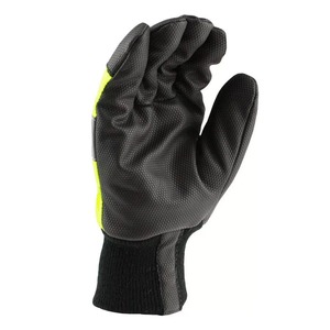 Gants de sécurité haute visibilité à doigts entiers avec bande réfléchissante antidérapants en cuir unisexe résistants à l'usure pour l'extérieur Alpha Racing - Product Image 3