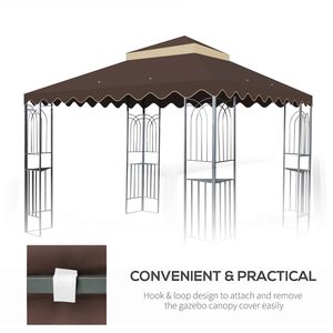 Telo di Ricambio per Gazebo da Esterno 3x3m a Doppio Strato con Bordo Ondulato, Design Esclusivo per Struttura a B - Product Image 4