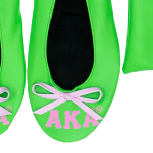 Neon Green and Pink Foldable Ballet <b>Flats</b> with Matching Carrying Pouch Lightweight Portable Travel Shoes for Women Comfort - Product Image 6