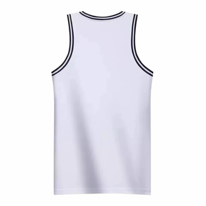 Conjunto de Uniforme de Baloncesto Unisex Blanco, Cuello en V, Sin Mangas, Transpirable, Pantalones Cortos de Poliéster con Cintura Elástica, para Todas las Temporadas - Product Image 3