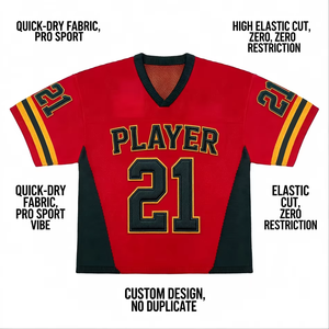 Camisetas de Fútbol Sublimadas Personalizadas 100% Algodón para Hombre, Uniformes Deportivos, Transpirables, de Secado Rápido, Cuello en V, Conjuntos con Nombre y Números del Equipo - Product Image 5