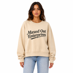 Custom Embroidered Women's Oversized Crew Neck Sweatshirt Long Sleeve Drop Shoulder Solid Color Private Label Export Quality - Product Image 5