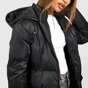 Women's Hooded Plus Size Puffer Jacket Winter Quilted <b>Bubble</b> <b>Coat</b> Long Sleeve Zipper Closure Casual Outdoor Wear 2026 - Product Image 6