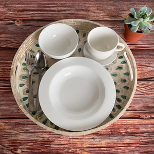 Bandeja de Servir con Incrustaciones de Madreperla: Diseño de Cola de Pavo Real, Decoración Vietnamita Hecha a Mano por PERFECT ENTERPRISES - Product Image 6