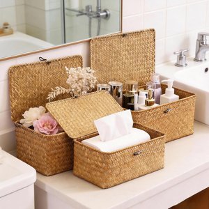 Boîtes organisatrices en raphia de fournisseur vietnamien, offre à prix réduit, qualité supérieure, boîtes tissées en jonc de mer - Product Image 2
